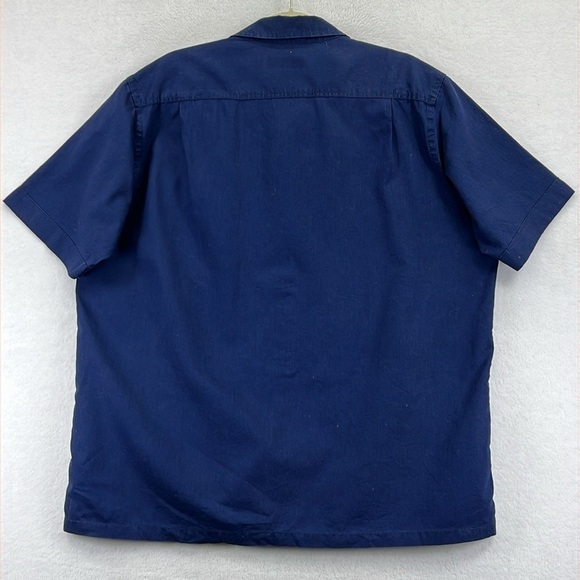 Tasso Elba Men’s Linen Shirt Sz XL Navy 55% Linen 45% Cotton Short Sleeves EUC - Picture 8 of 11